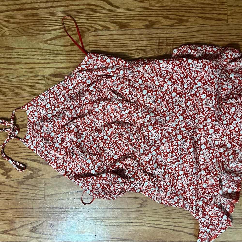 Halter top floral romper